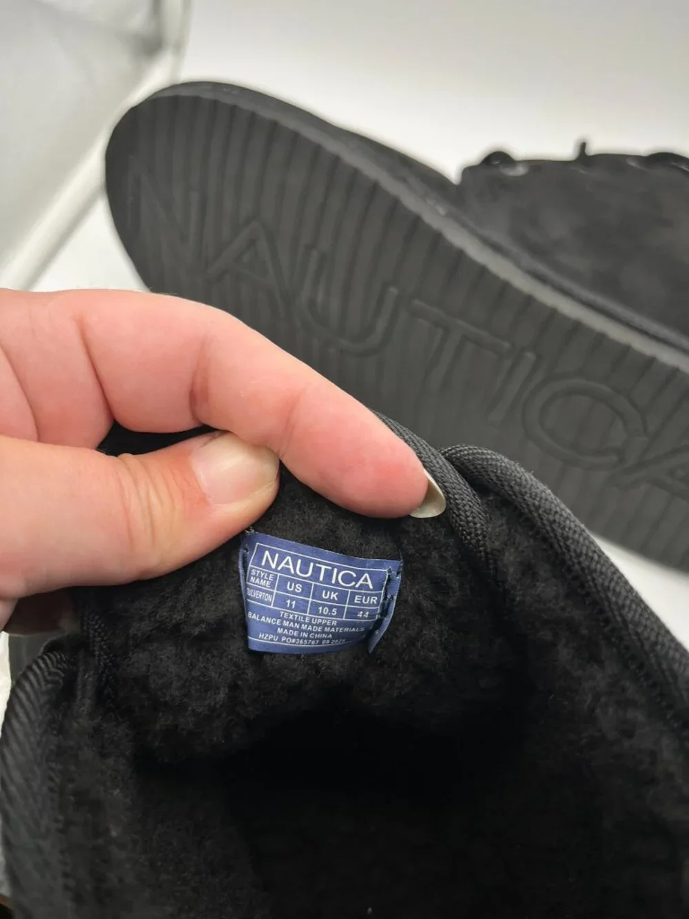 Nautica Men’s Dulverton Lace Slipper Bootie Black Suede Faux Fur Lined Sz 11 NIB